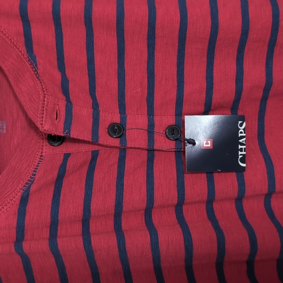 Chaps Red & Blue Striped 3 Buttons On Front Pullover Long Sleeve Size XXL - Picture 5 of 5